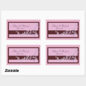 Sticker Rectangulaire Phoque Floral Rose-Mariage (Feuille)