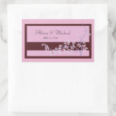 Sticker Rectangulaire Phoque Floral Rose-Mariage (Sac)