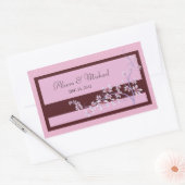 Sticker Rectangulaire Phoque Floral Rose-Mariage (Enveloppe)