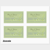 Sticker Rectangulaire Phoque vert floral-Mariage (Feuille)