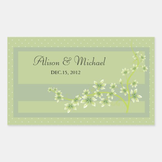 Sticker Rectangulaire Phoque vert floral-Mariage (Devant)