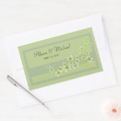Sticker Rectangulaire Phoque vert floral-Mariage (Enveloppe)