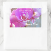 Sticker Rectangulaire Phoques Mariages d'orchidées roses (Sac)