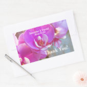 Sticker Rectangulaire Phoques Mariages d'orchidées roses (Enveloppe)