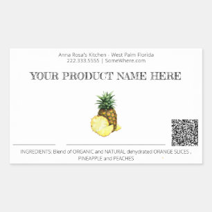 Sticker Rectangulaire *~* Photo AP30 Fruit DÉHYDRATÉ QR Sti rectangulair