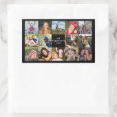 Sticker Rectangulaire Photo Collage noir personnalisé (Sac)