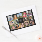 Sticker Rectangulaire Photo Collage noir personnalisé (Enveloppe)