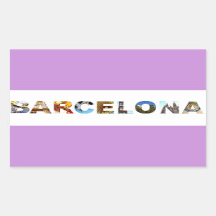 Sticker Rectangulaire Photo colorée d'architecture de Barcelone Espagne