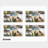 Sticker Rectangulaire Photo couleur éléphant (Feuille)