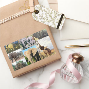 Sticker Rectangulaire Photo couleur éléphant