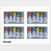 Sticker Rectangulaire Photo de Five Clay Babies : Polymer Clay, Swaddled (Feuille)