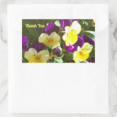 Sticker Rectangulaire Photo de Merci de panneaux violet et jaune (Sac)