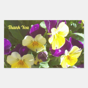 Sticker Rectangulaire Photo de Merci de panneaux violet et jaune