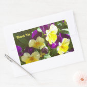 Sticker Rectangulaire Photo de Merci de panneaux violet et jaune (Enveloppe)