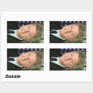 Sticker Rectangulaire Photo du président Bill Clinton à la Maison Blanch