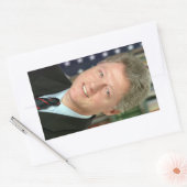 Sticker Rectangulaire Photo du président Bill Clinton à la Maison Blanch (Enveloppe)