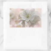 Sticker Rectangulaire Photo en fleurs de pomme blanche (Sac)