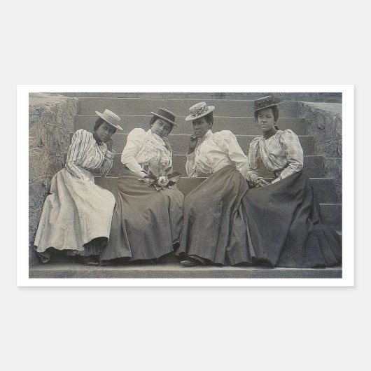 Sticker Rectangulaire Photo Femmes Africaines-Américaines (Devant)