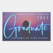 Sticker Rectangulaire Photo Neon Blue Graduate (Devant)