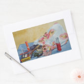 Sticker Rectangulaire photo originale de vie morte du sac maquillage vin (Enveloppe)