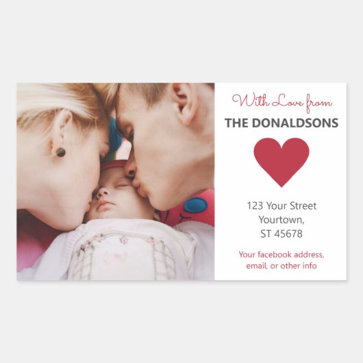 STICKER RECTANGULAIRE PHOTO PERSONNALISÉE, APPAREIL TEXTE ET COULEUR (Devant)