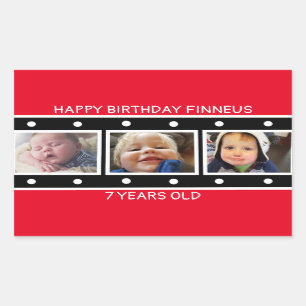 Sticker Rectangulaire Photo personnalisée Filmstrip Anniversaire