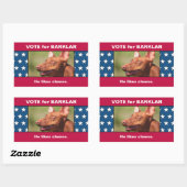 Sticker Rectangulaire Photo Pet Dog Sur Funny USA Flag Election Campaign (Feuille)