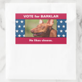 Sticker Rectangulaire Photo Pet Dog Sur Funny USA Flag Election Campaign (Sac)