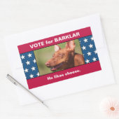 Sticker Rectangulaire Photo Pet Dog Sur Funny USA Flag Election Campaign (Enveloppe)