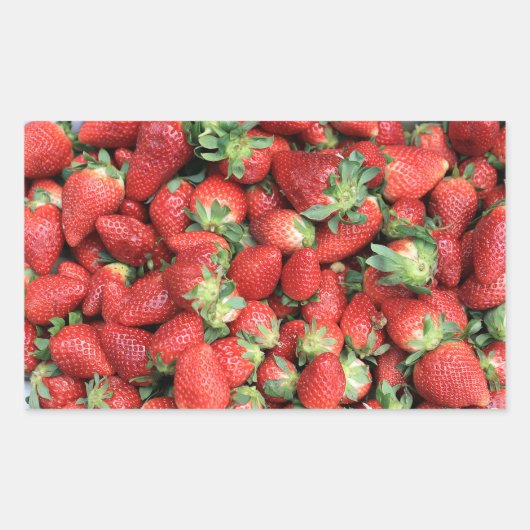 Sticker Rectangulaire Photo Red Juicy Strawberries (Devant)