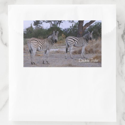 Sticker Rectangulaire Photo Zebra Double Take (Sac)