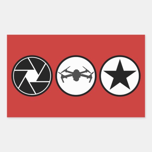 Sticker Rectangulaire Photographe aérien DJI Mavic USA (Devant)