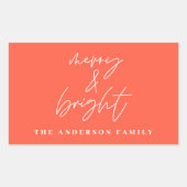 Sticker Rectangulaire Photographie de script moderne joyeuse & noël roug (Devant)