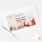 Sticker Rectangulaire Photographie en bois rustique avec bougie d'objets (Enveloppe)