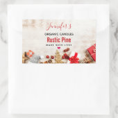 Sticker Rectangulaire Photographie en bois rustique avec bougie d'objets (Sac)