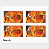Sticker Rectangulaire PHOTON CRAZY Abstrait Jaune Orange Fractal Fils (Feuille)