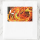 Sticker Rectangulaire PHOTON CRAZY Abstrait Jaune Orange Fractal Fils (Sac)