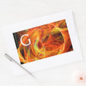 Sticker Rectangulaire PHOTON CRAZY Abstrait Jaune Orange Fractal Fils (Enveloppe)
