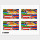 Sticker Rectangulaire Phuang Maalai - Jardin Floral Thaï (Feuille)