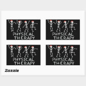 Sticker Rectangulaire Physical Therapist Skeleton Christmas DPT Student  (Feuille)