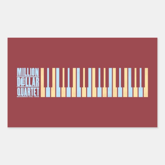 Sticker Rectangulaire Piano du quatuor à millions de dollars (Devant)