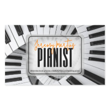 Piano Moderne Spirales Noir&Blanc Orange Pianiste