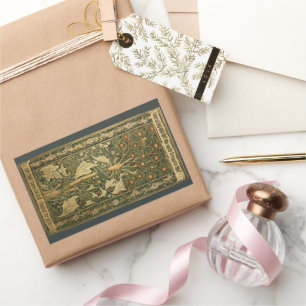 Sticker Rectangulaire Pic de William Morris, Art textile Vintage