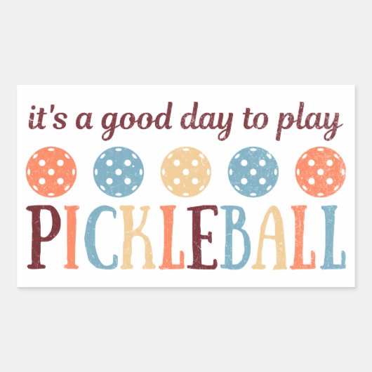 Sticker Rectangulaire Pickleball Dit Citation Drôle (Devant)