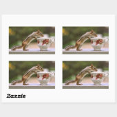 Sticker Rectangulaire Picture of Chipmunk avec China Teacup (Feuille)