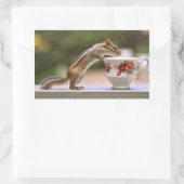 Sticker Rectangulaire Picture of Chipmunk avec China Teacup (Sac)