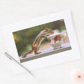 Sticker Rectangulaire Picture of Chipmunk avec China Teacup (Enveloppe)