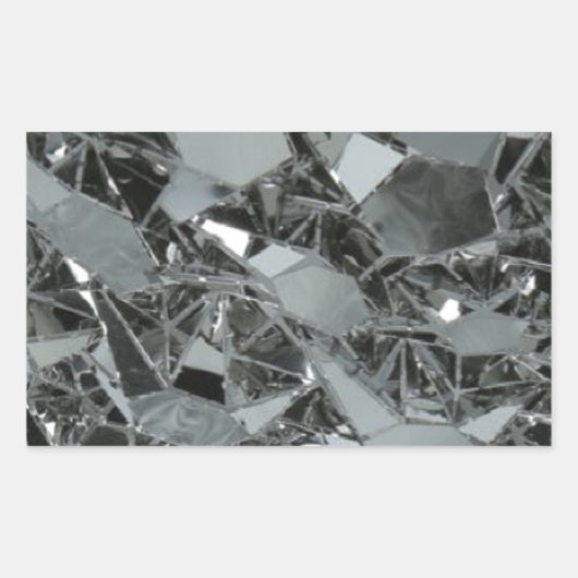 Sticker Rectangulaire Pièces brisées de verre (Devant)