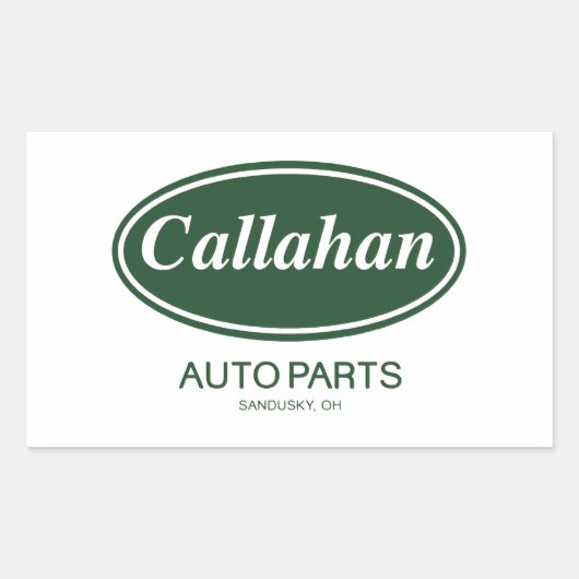 Sticker Rectangulaire Pièces d'automobile Callahan (Devant)