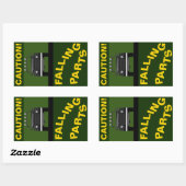 STICKER RECTANGULAIRE PIÈCES EN CHUTE (Feuille)